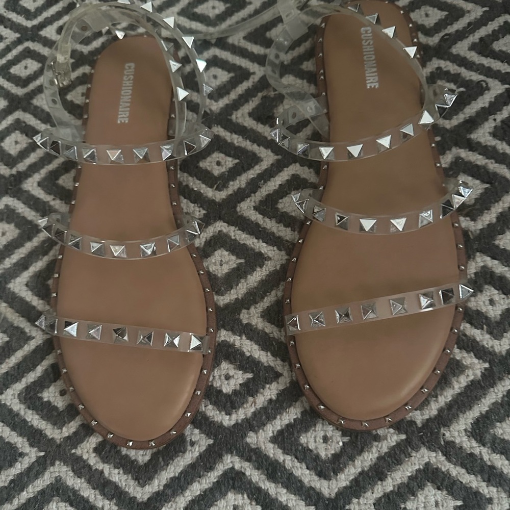 Women's Brown Sandals with Silver Accents